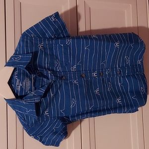 Blue short sleeve button down shirt 4T